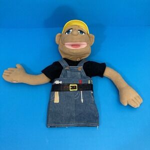 Melissa & Doug Hand Puppet Construction Worker Overalls 2007 15" Tall -No Stick